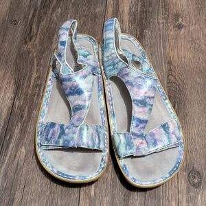 Alegria 40 Ken-298W Leather Sandals Slingback Multicolor Shimmer